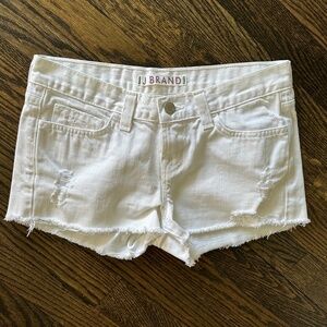 J BRAND 1046Z311 Womens White Distressed Cut Off Jean Shorts